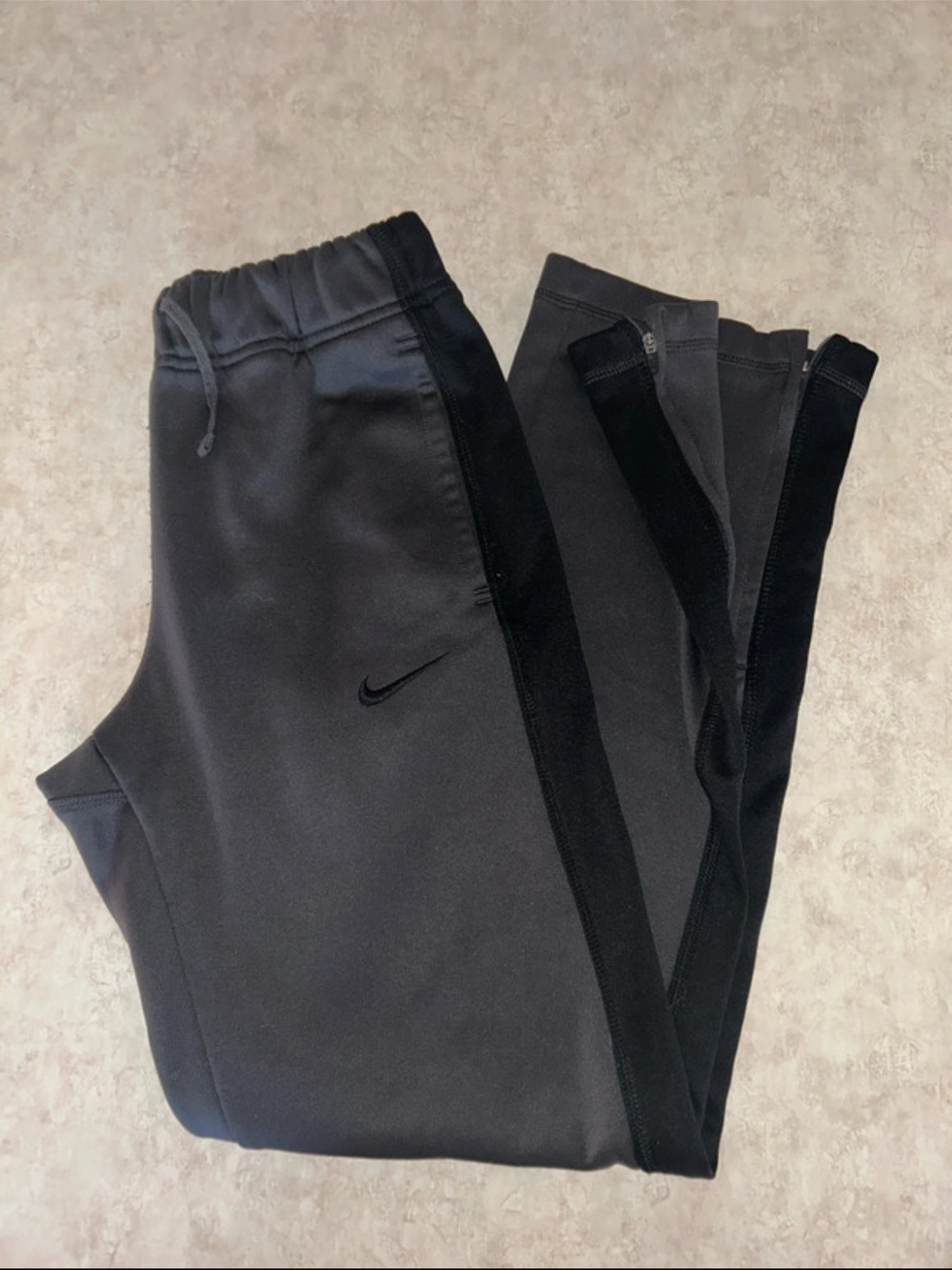 Nike Black and Charcoal Track Joggers with Side Stripe